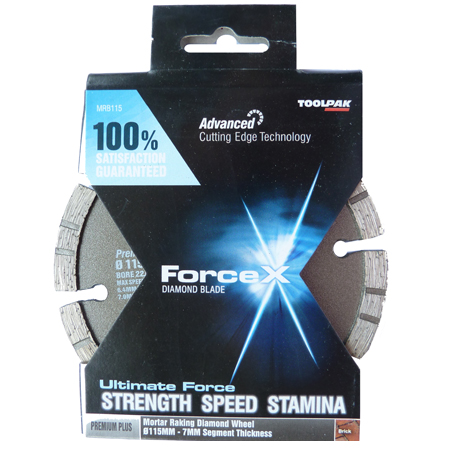Force X 115mm x 22.23mm Mortar Raking Blade 6.4mm Turbo Segment
